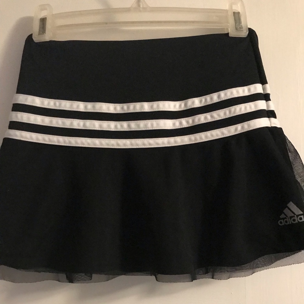 Girls 6x Adidas Black Skort